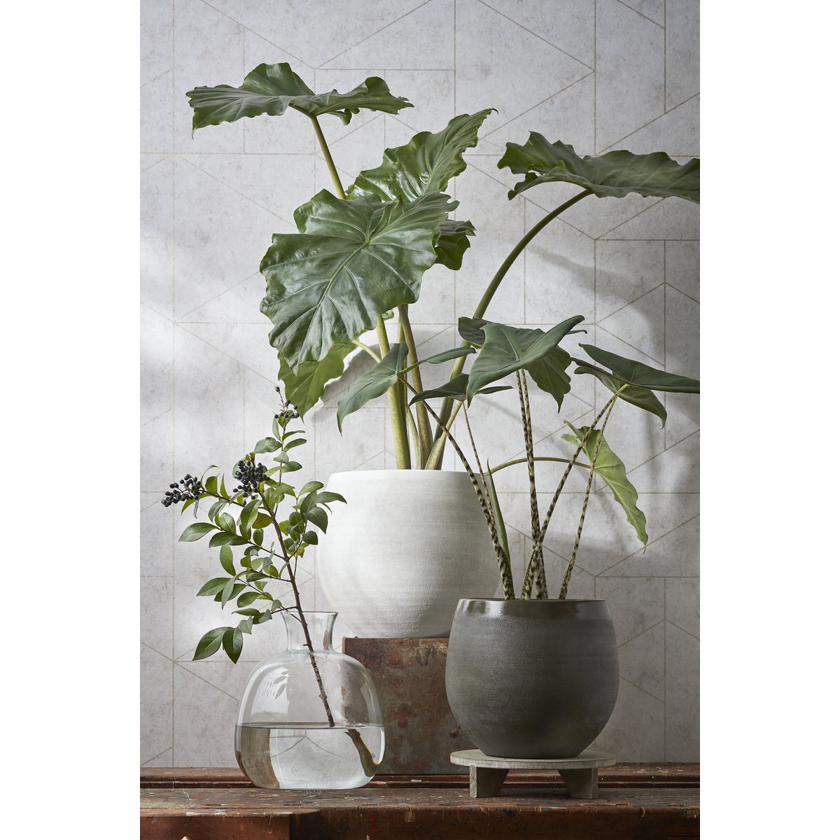 Mica Décorations - Pot de Fleur Douro - H25 x Ø29 cm - Terre Cuite - Blanc Cassé