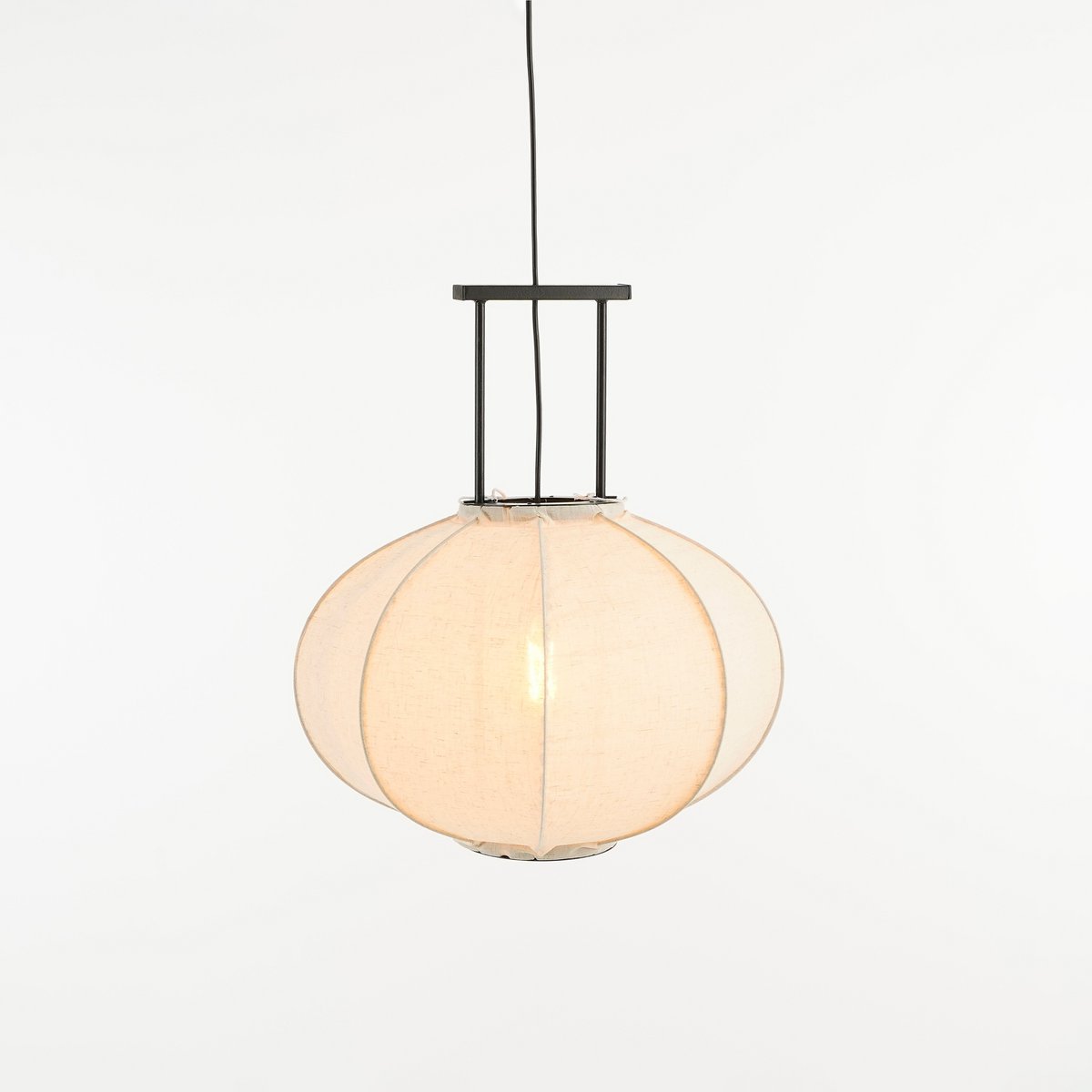 Mica Decorations - Lampe à Suspension Pego - H55 x Ø50 cm - Lin - Blanc Cassé