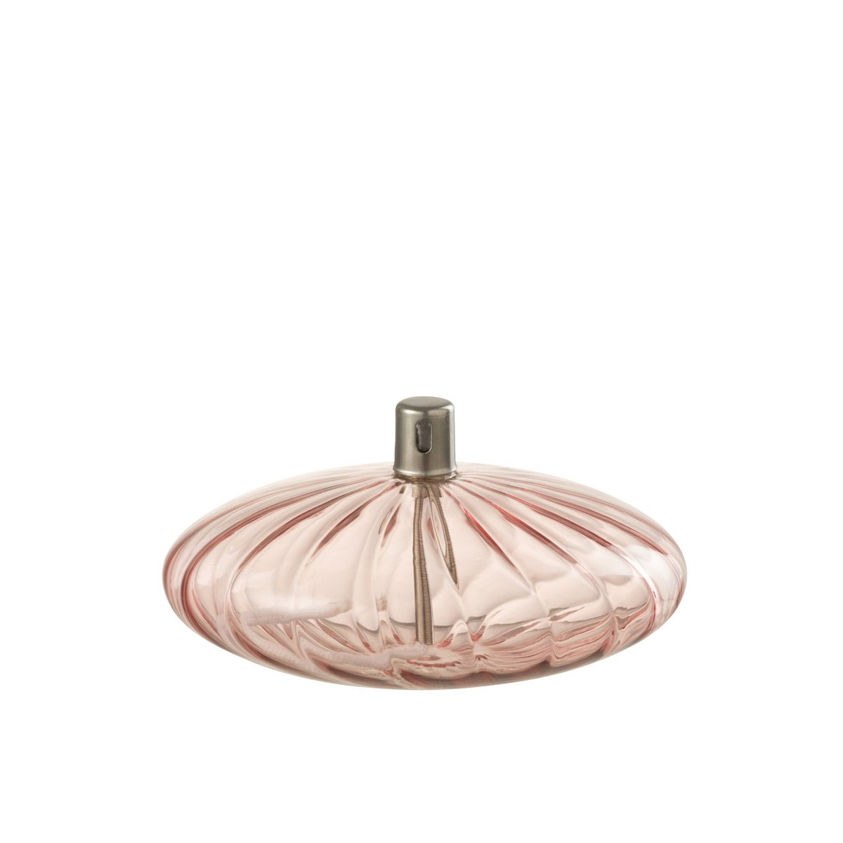 J-Line - Lampe à Huile Ribbed Low - Verre - Rose