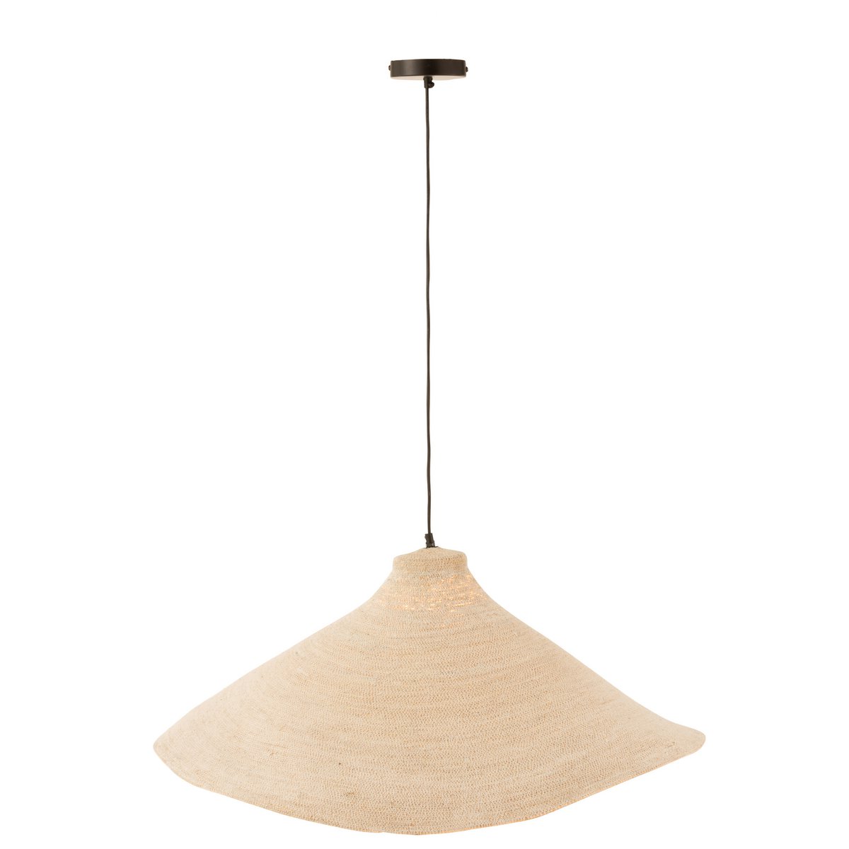 J-Line - Lampe suspendue Cone Seagrass Blanc