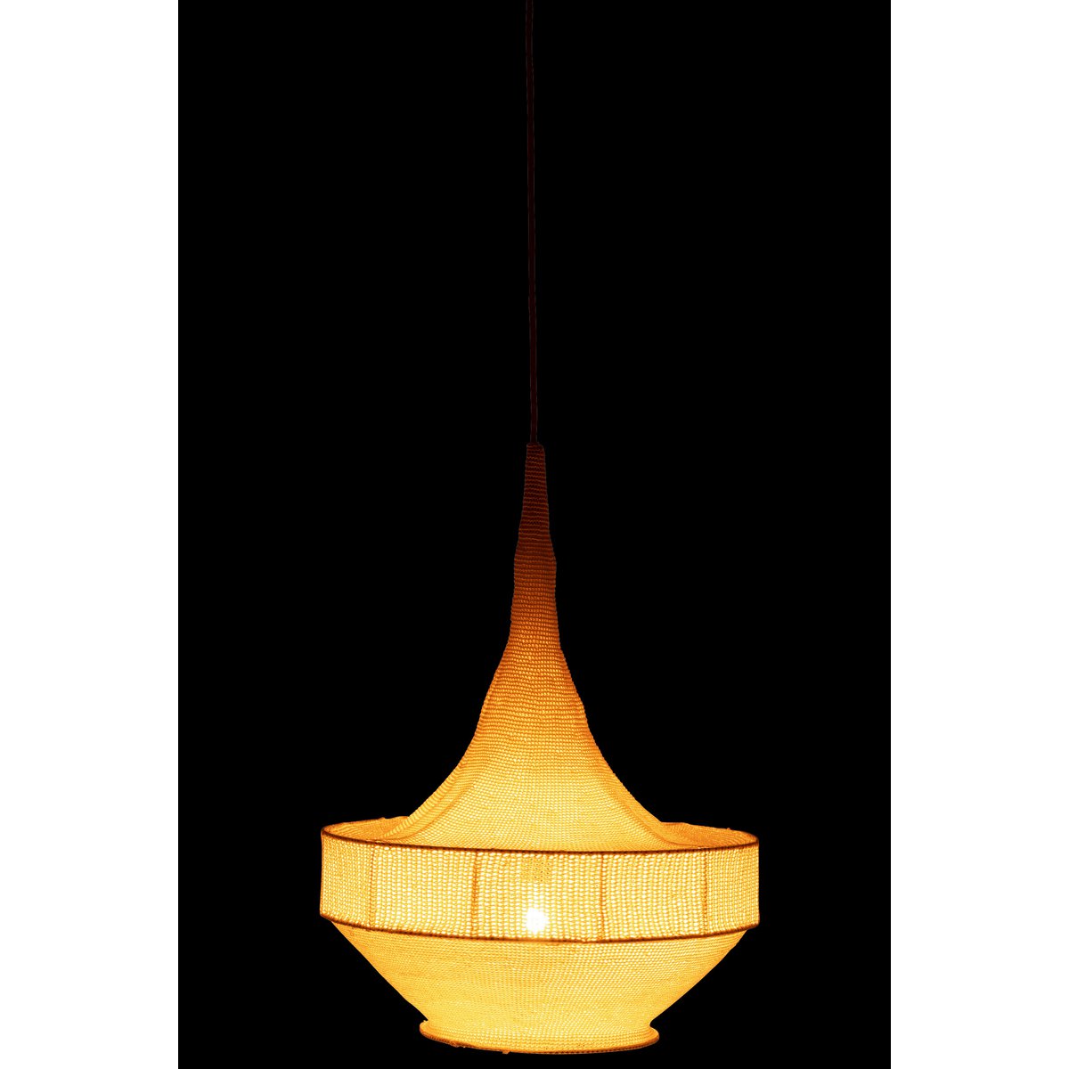 J-Line - Lampe Suspendue Tricotée Main Beige Large