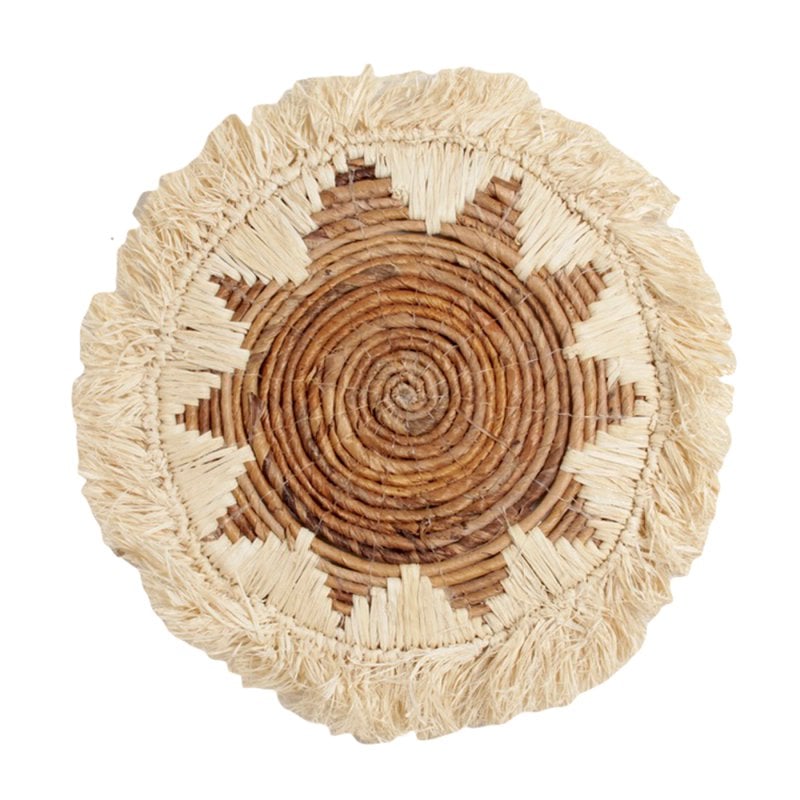 Pole to Pole - J59 Placemat Raffia Fringe Wit (Set van 6)