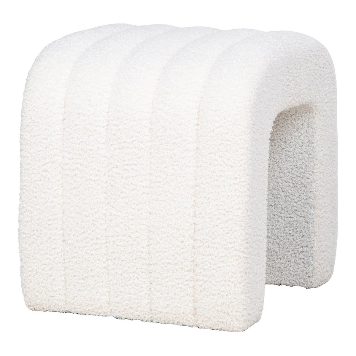 House Nordic - Colma Pouf - Pouf, bouclé, blanc, 41x36,5 cm, HN1234