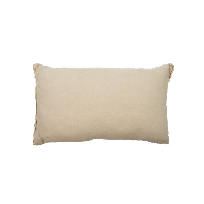 Mme. Bloom - Coussin décoratif en Velours/Lin 'Lois' (50cm x 30cm, Naturel)