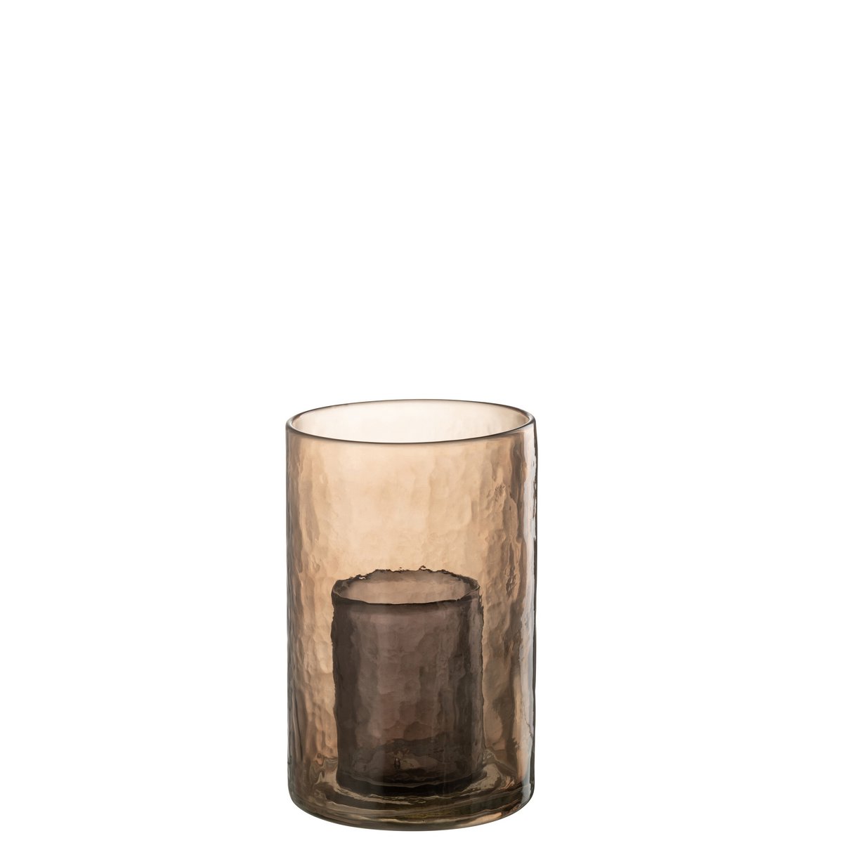 J-Line - Photophore Double Verre Ocre Petit