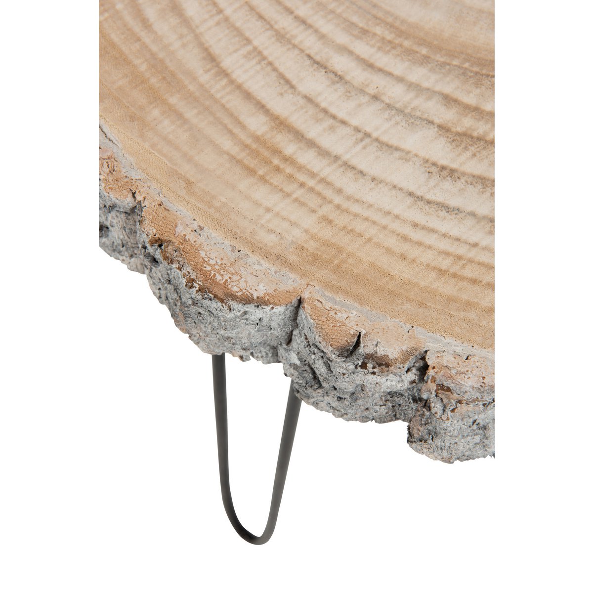 J-Line – Beistelltisch Paulownia – Holz/Eisen – Grau – Klein