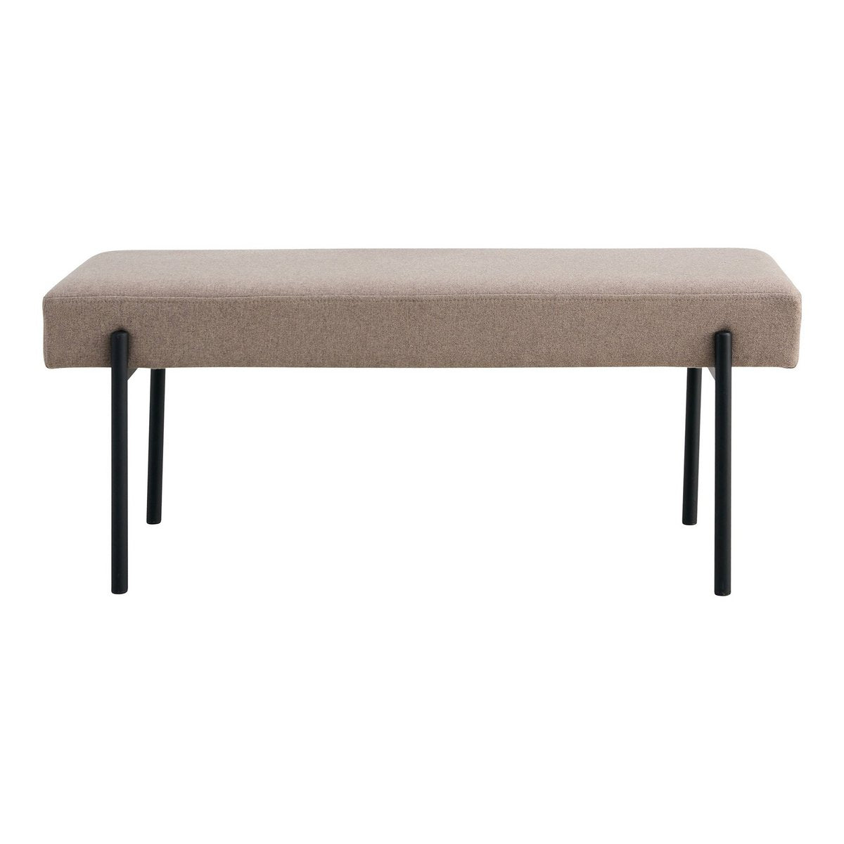 House Nordic - Banc Swindon - Banc, pierre avec pieds noirs, 100x36x42,5 cm, HN1231