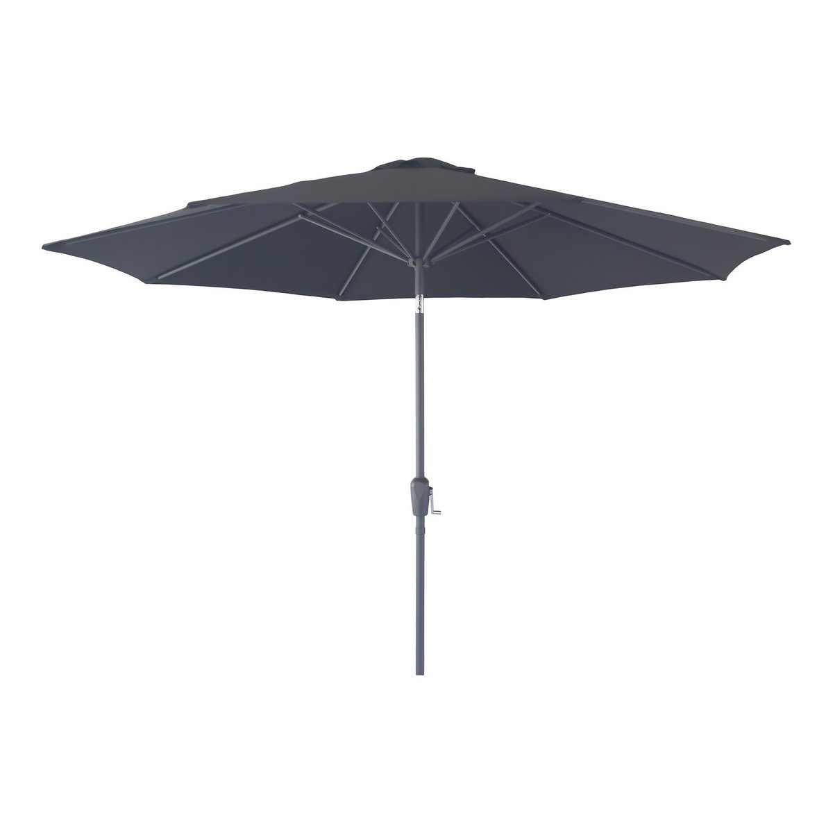 House Nordic - Houston Parasol - Parasol avec manivelle et inclinaison, mât en métal, noir, ø300 cm