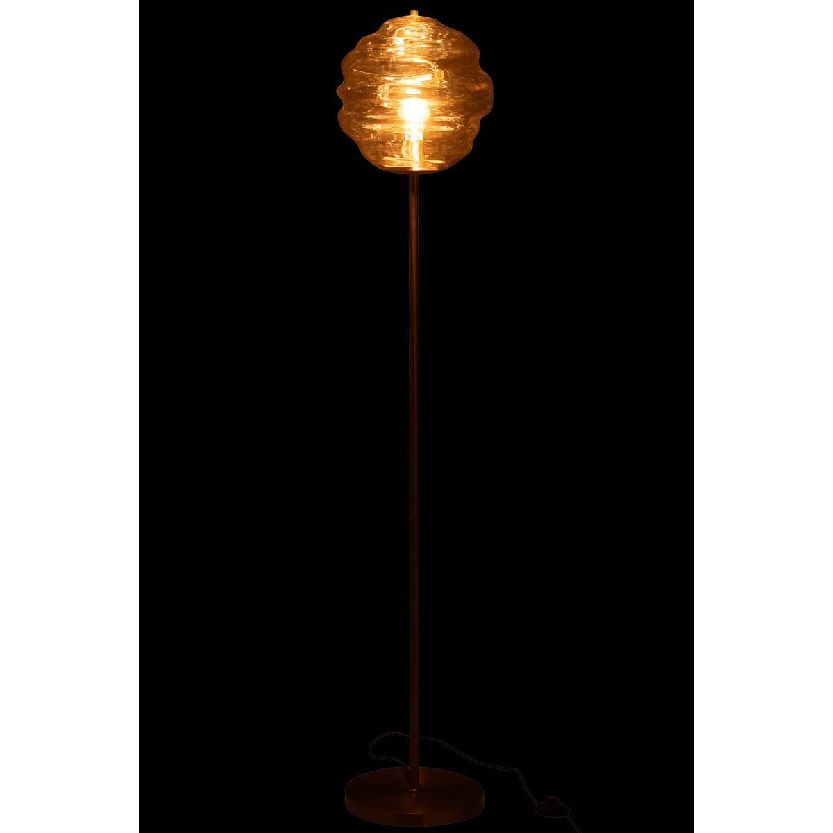 J-Line - Staanlamp Glas Licht Cognac