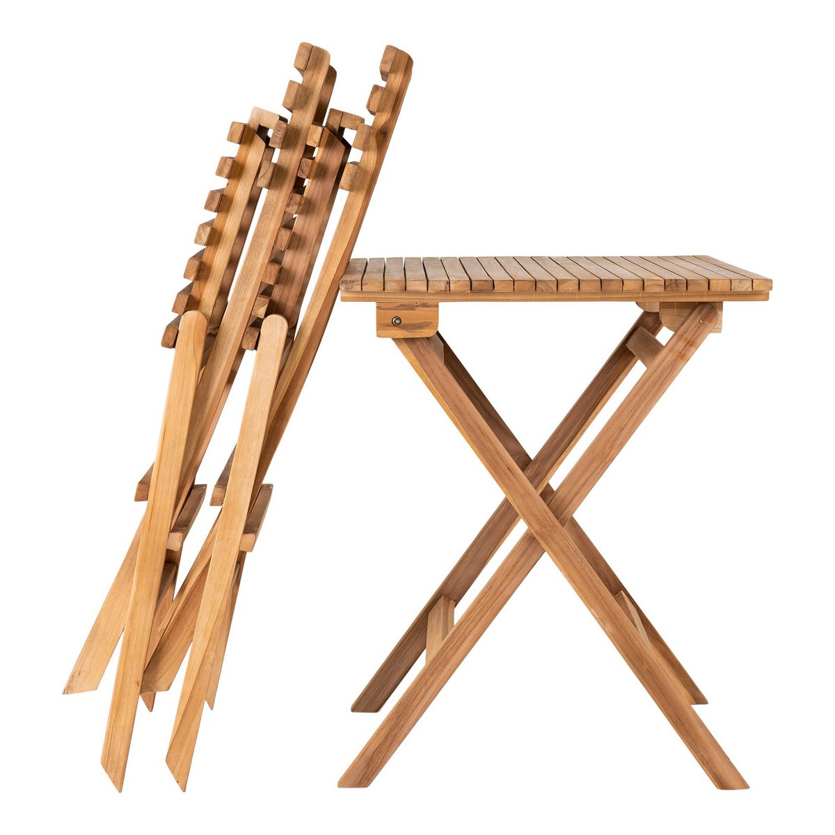 House Nordic - Cuenca Café-Set - Café-Set, 2 Stühle und 1 Tisch, Teak, natur