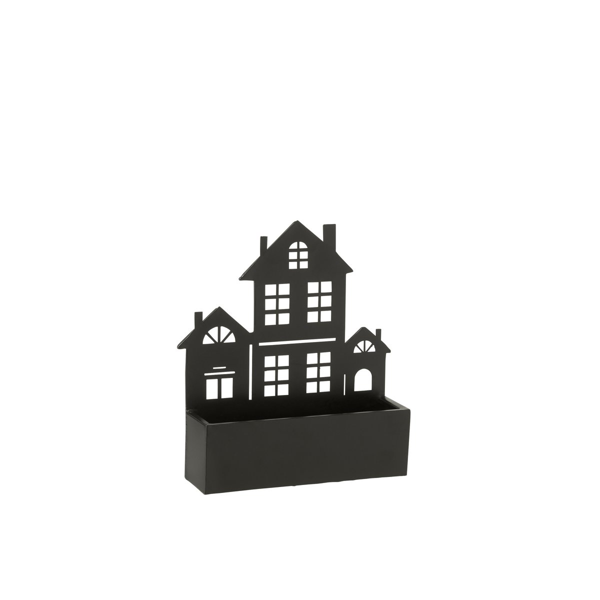 J-Line - Bloempot Huis - Metaal - Zwart - Small - Ø8.00cm