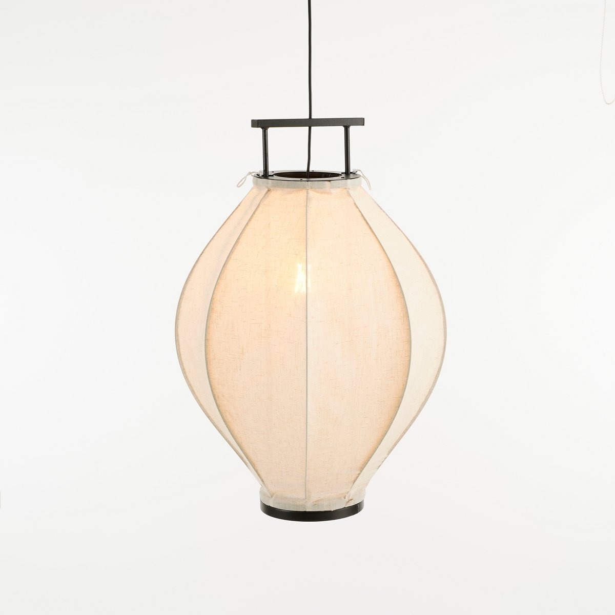 Mica Decorations - Lampe à Suspension Pego - H73 x Ø54 cm - Lin - Blanc Cassé