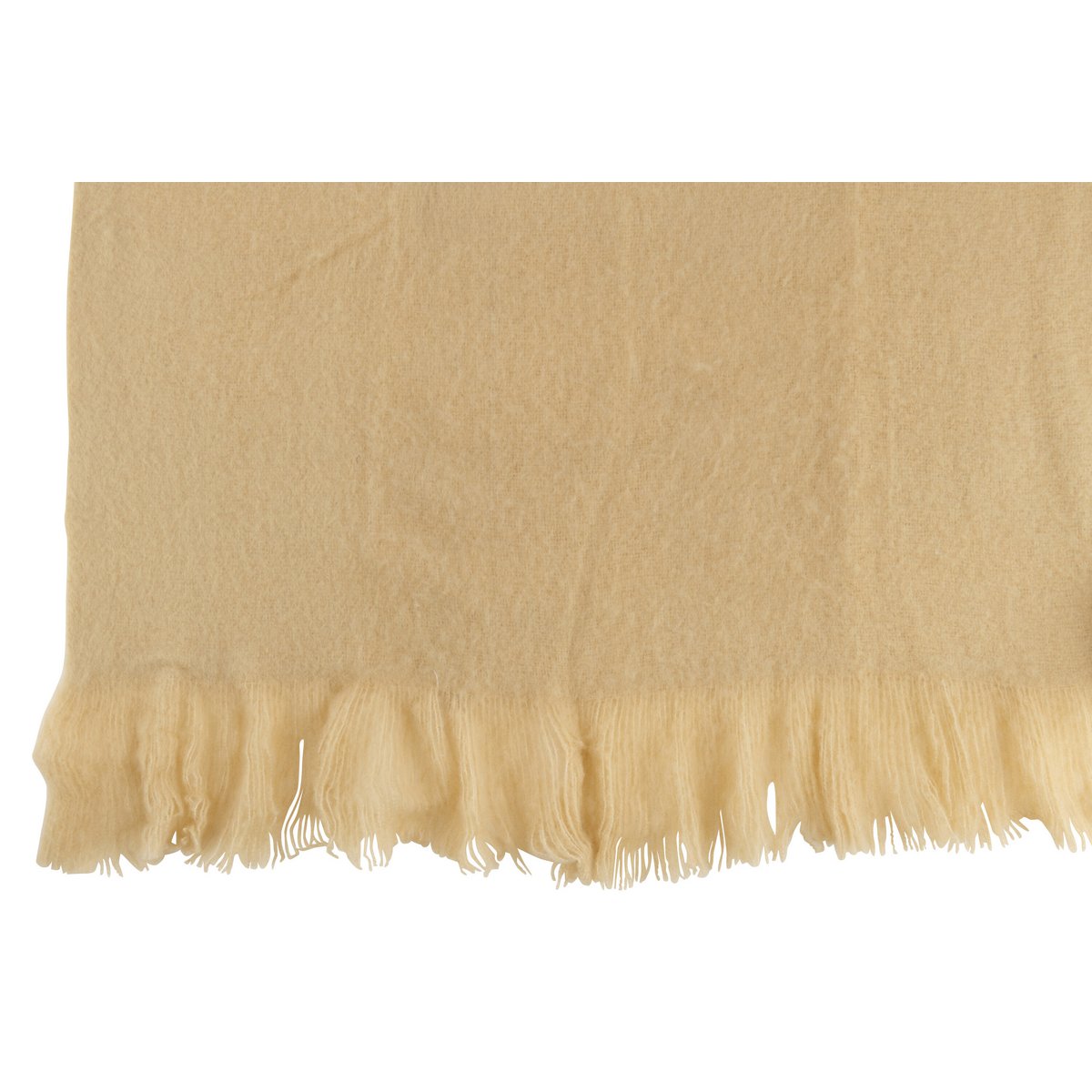 J-Line – Karierte Fransen – Polyester – Beige – 180 x 130 cm