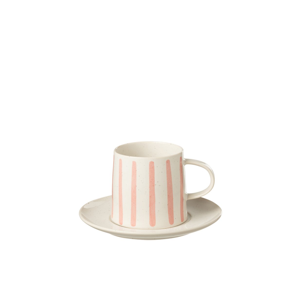 J-Line - Line Mug + Assiette - Porcelaine - Rose