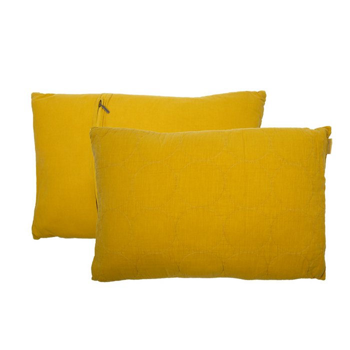 Mme. Bloom - Coussin décoratif en coton 'Jill' (60cm x 40cm, Ocre)