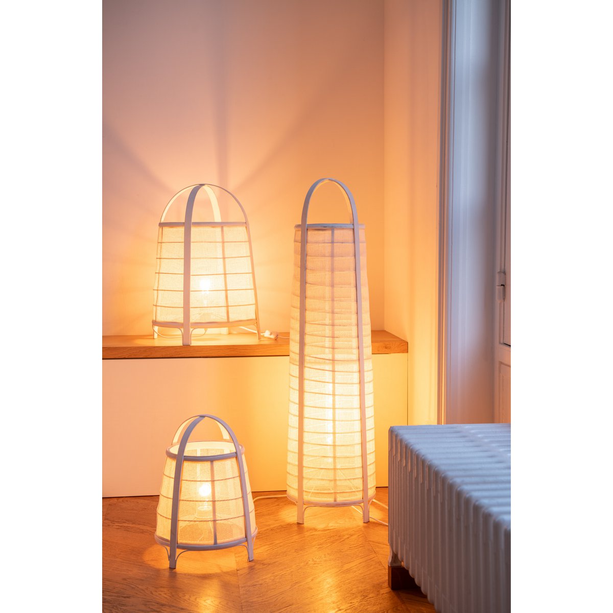 J-Line - Lampe Don Coton/Bambou Blanc