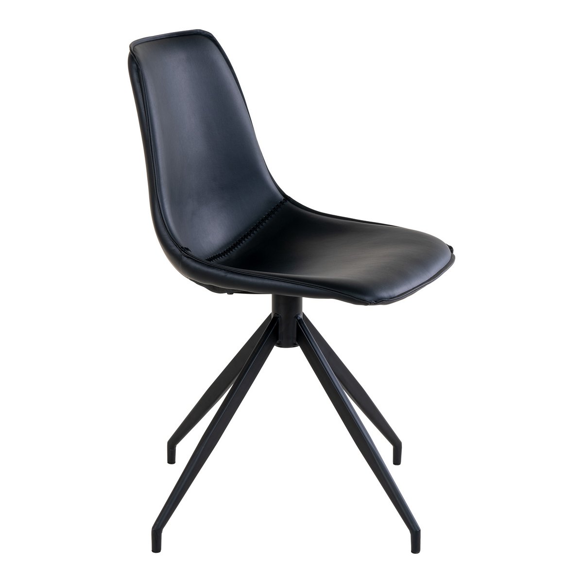 House Nordic - Chaise de salle à manger Monaco avec bouton rotatif - Noir - lot de 2