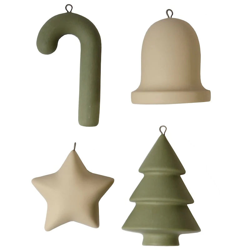 Home Delight - Weihnachtsanhänger 'Beige Christmas' (4er-Set)