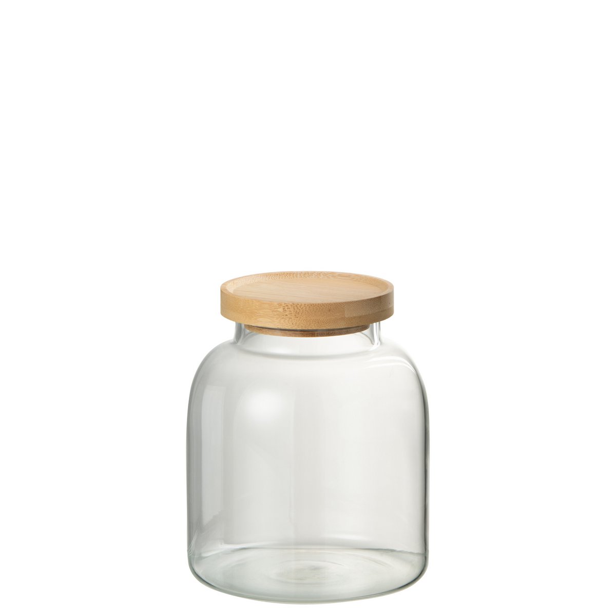 J-Line - Pot En Verre Tom Glass/Bambou Transparent/Naturel Petit