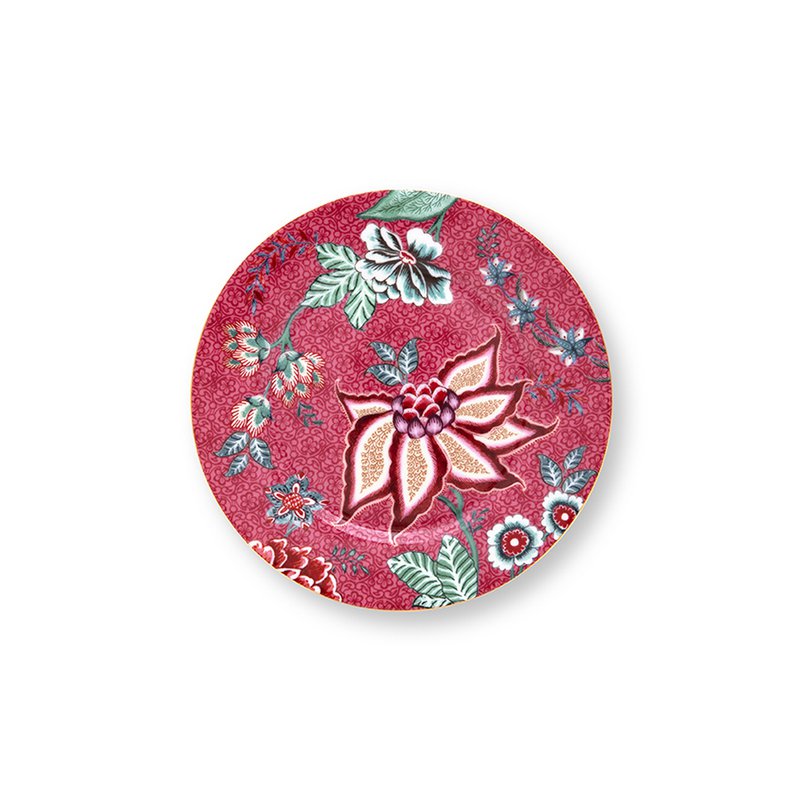 Pip Studio - Set/4 Plates Flower Festival Dark Pink 17cm