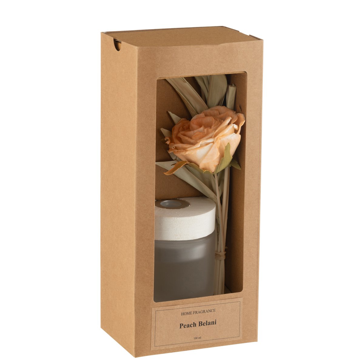 J-Line - Huile parfumée + Fleur - Verre - Orange