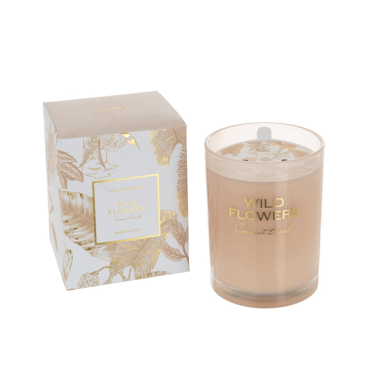 J-Line - Bougie parfumée - Fleurs sauvages - Beige - L - 70U