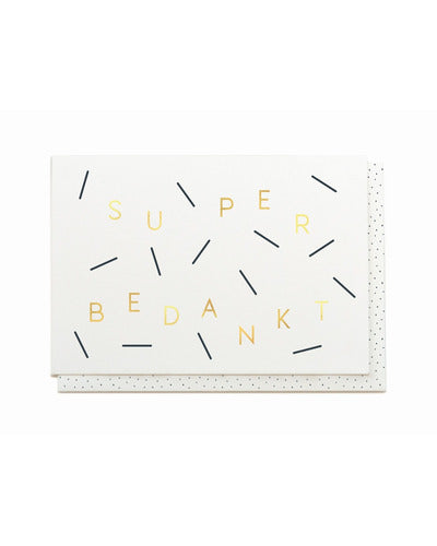 The Card Company - Wenskaart 'Super bedankt' (Dubbel)