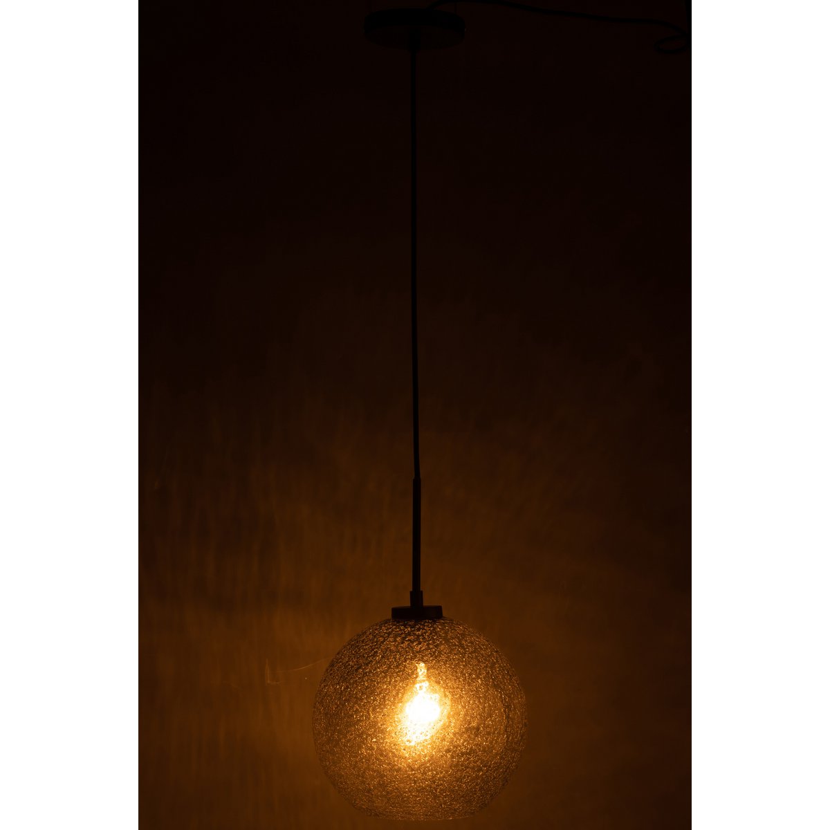 J-Line - Lampe Suspendue Speckle Ball - Verre - Gris - L