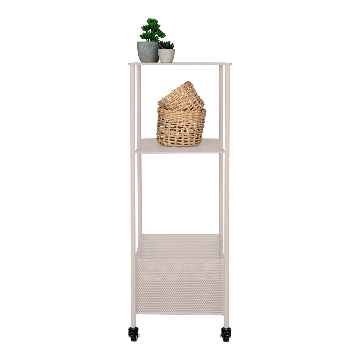 House Nordic - Torres Metal Cart - Metallwagen, Stahl, Sand, 3 Regale, 35x35x100 cm