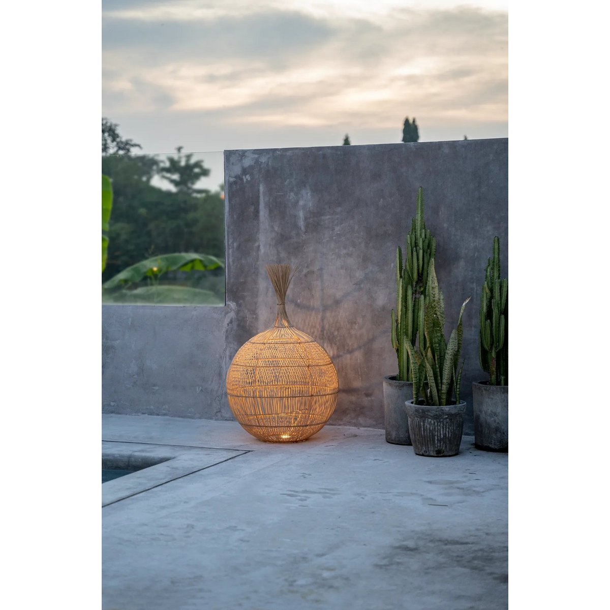 Bazar Bizar - Lampadaire et suspension 'Wonton' (Naturel)