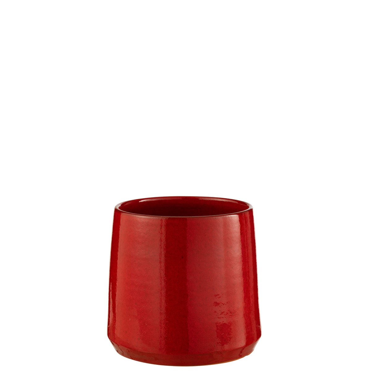 J-Line - Bloempot Rond - Keramiek - Rood - Medium