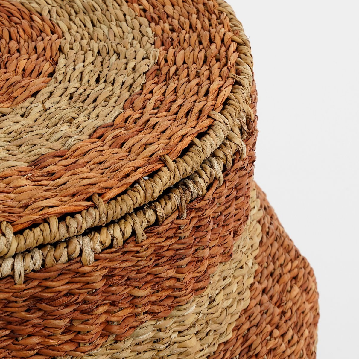 Mica Decorations - Tacoma Opbergmand met Deksel - H48 x Ø55 cm - Jute - Oranje