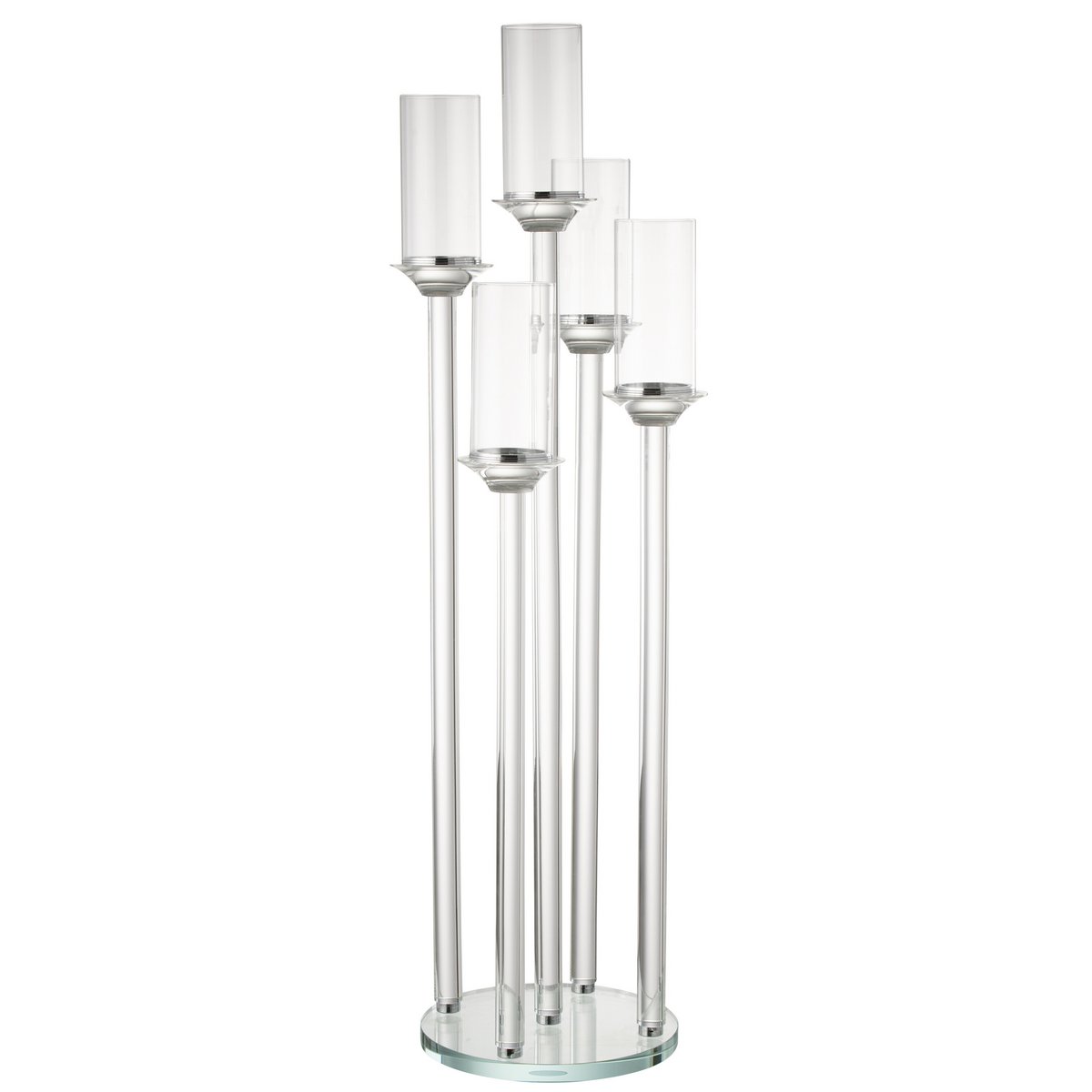 J-Line - Bougeoir 5 Grands Verre Transparent