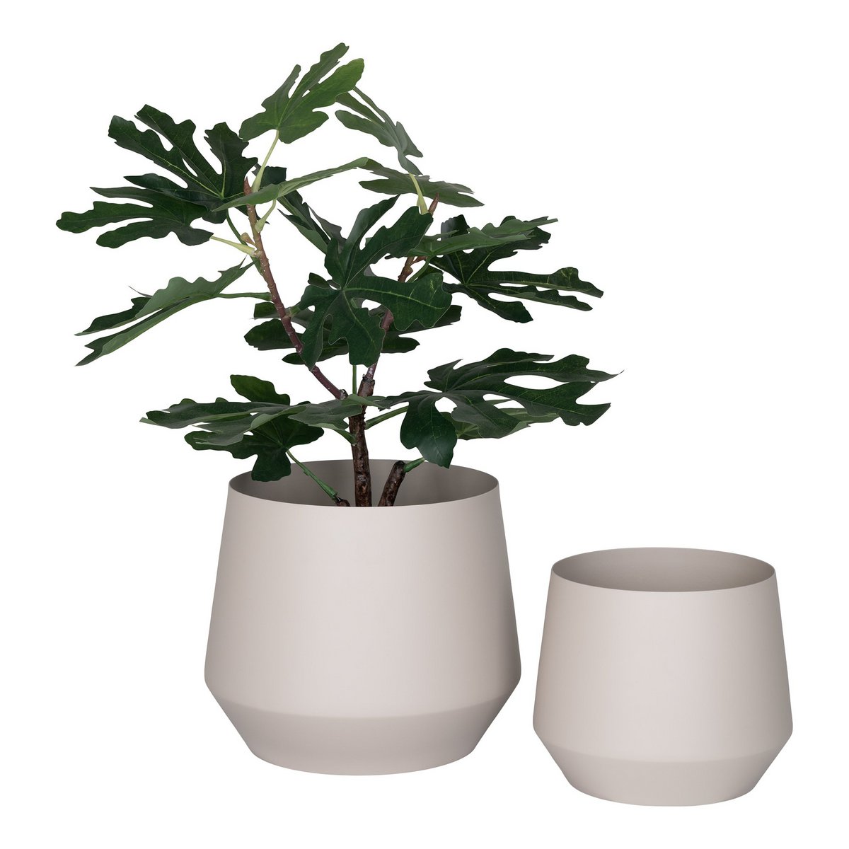 House Nordic - Trofa Flower Pot - Pot de fleurs, acier, sable, lot de 2