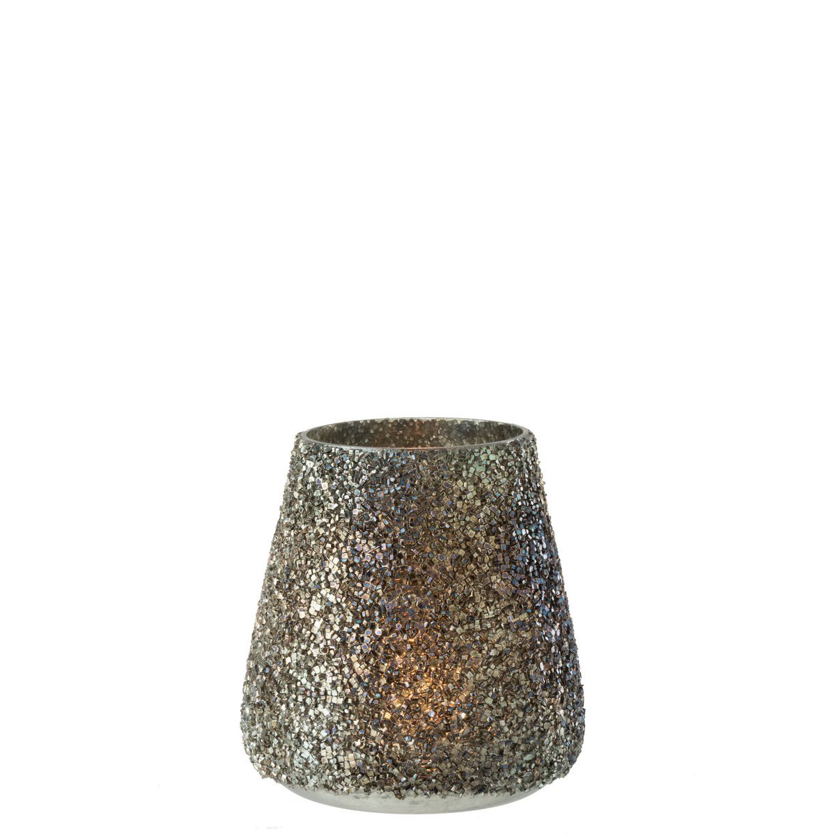 J-Line – Lantern Glitter – Glas – Dunkelgrün – Klein