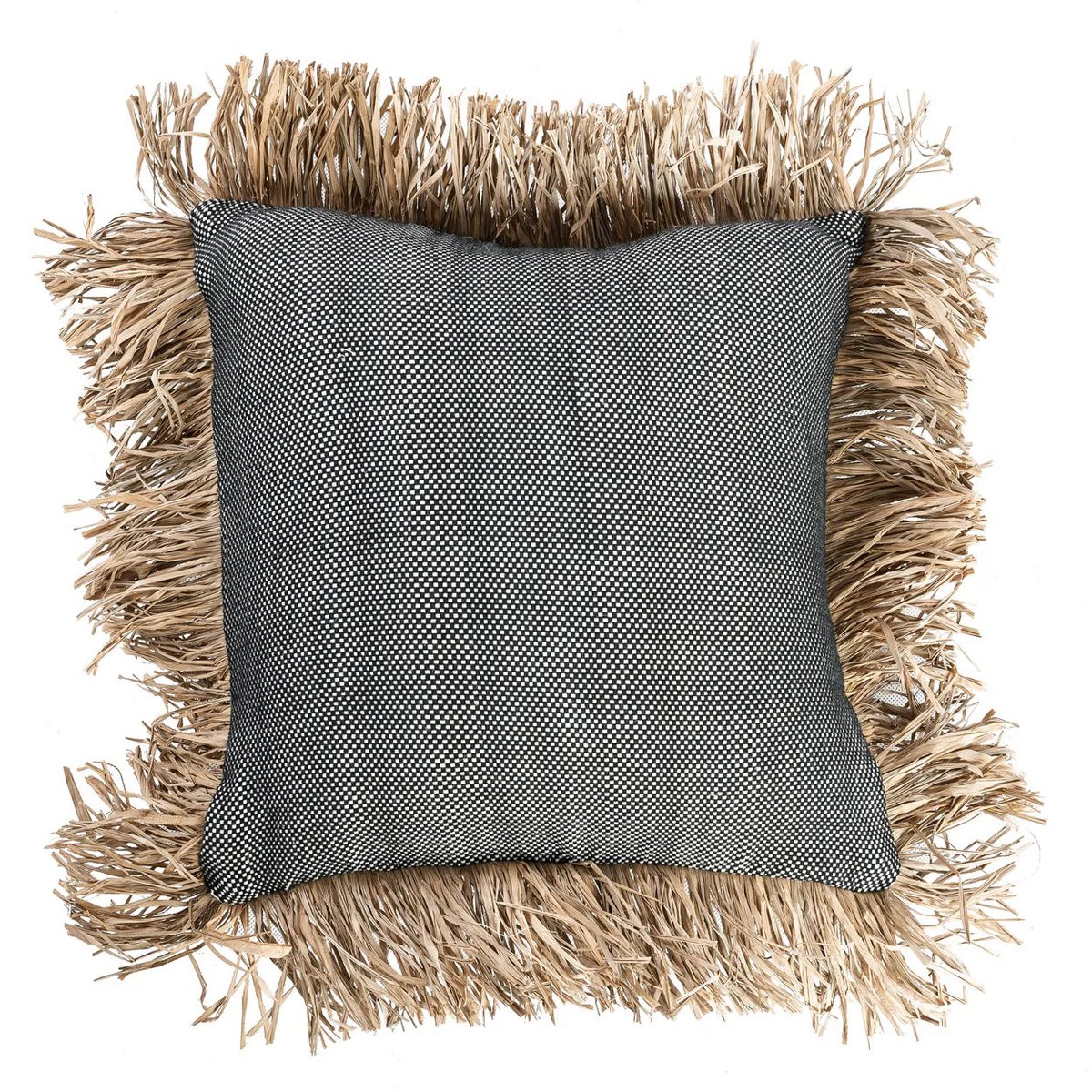 Bazar Bizar - Housse de coussin 'Cotton Bonita' (Noir Naturel, 40x40)