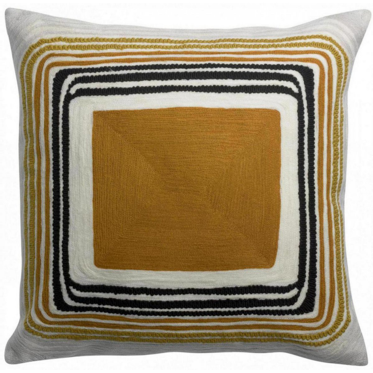 VIVARAISE - Coussin brodé Cassie bronze 45 x 45