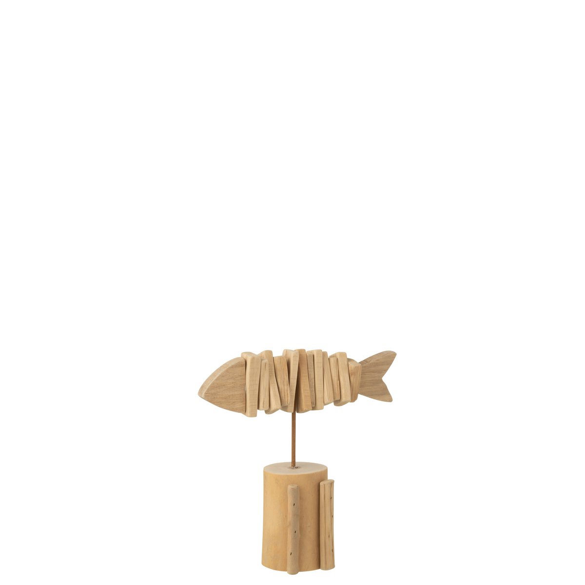 J-Line - Decoratie Vis Skelet Op Voet - Hout - Naturel - Small