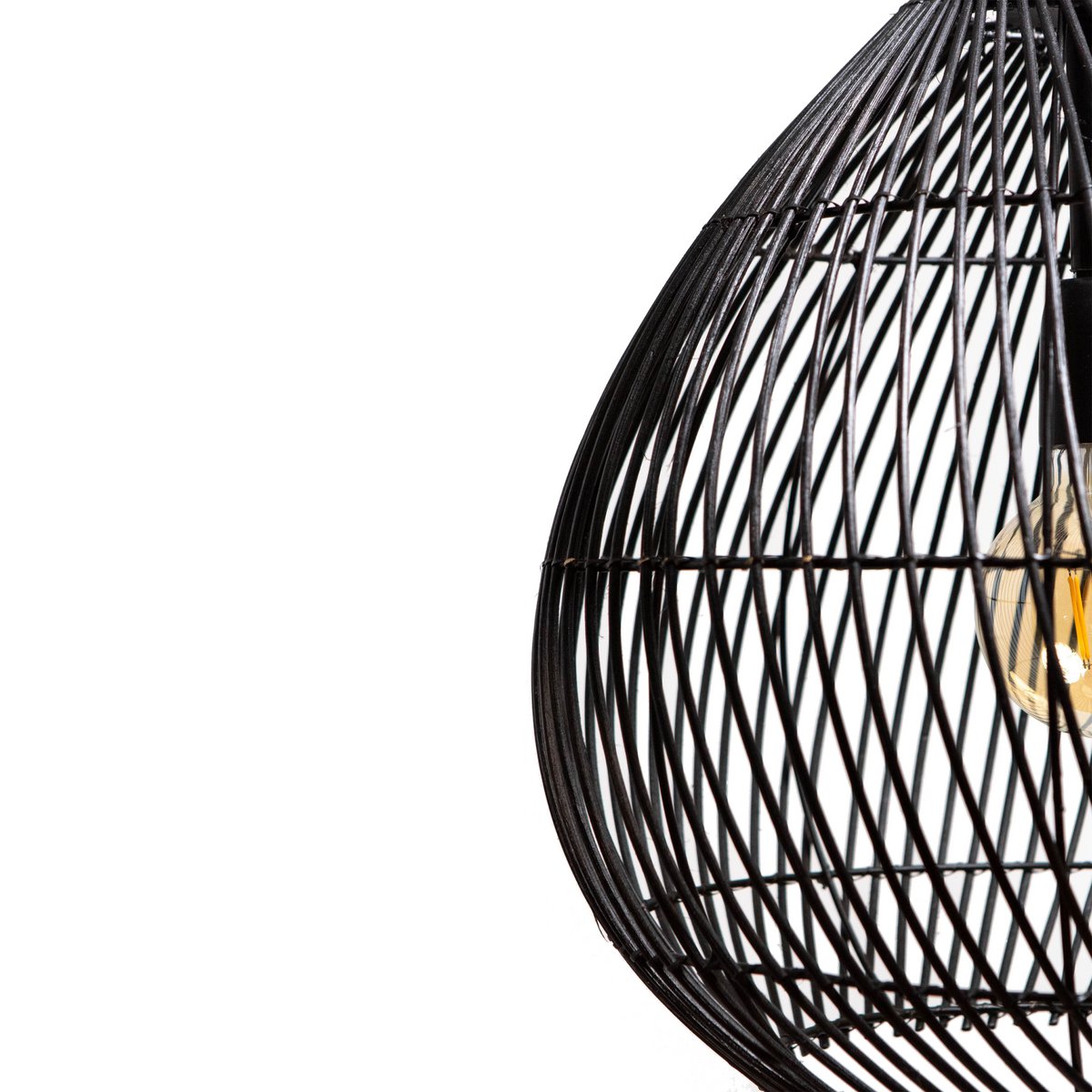 1304 Design - Hanglamp RYAN mat zwart Ø45x45cm