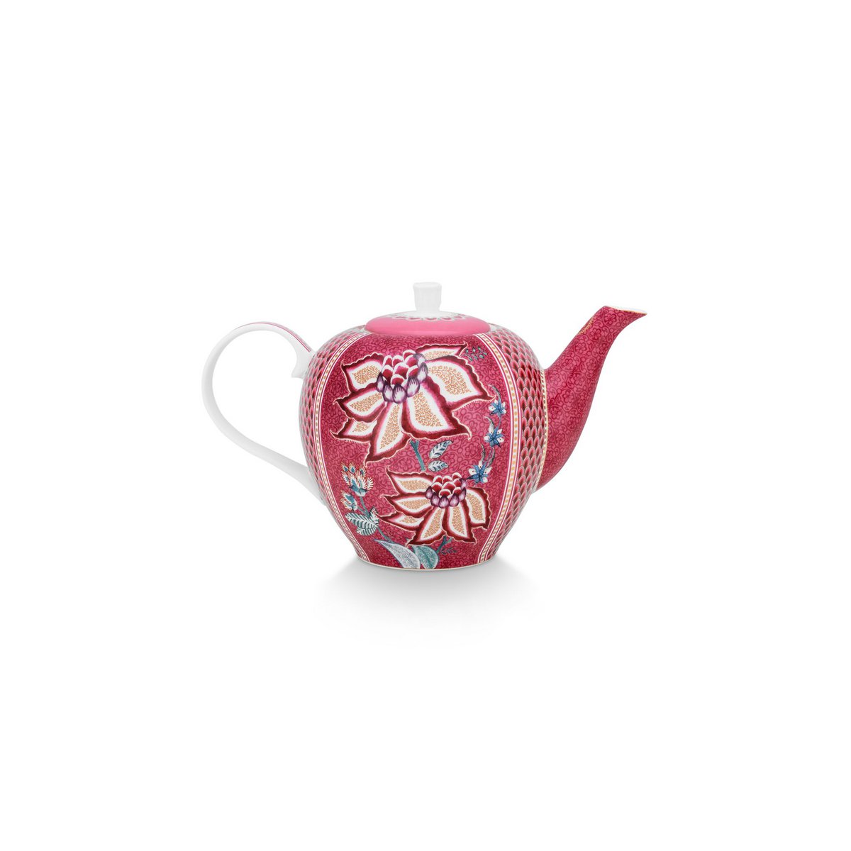 Pip Studio - Tea Pot Large Flower Festival Dark Pink 1.6ltr