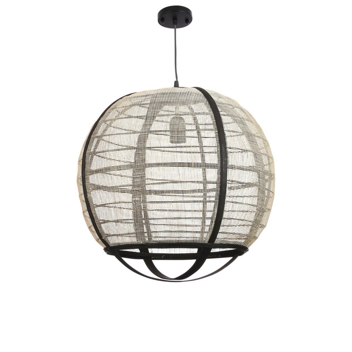 Mica Decorations - Lampe à Suspension Pella - H44 x Ø45 cm - Lin - Blanc Cassé