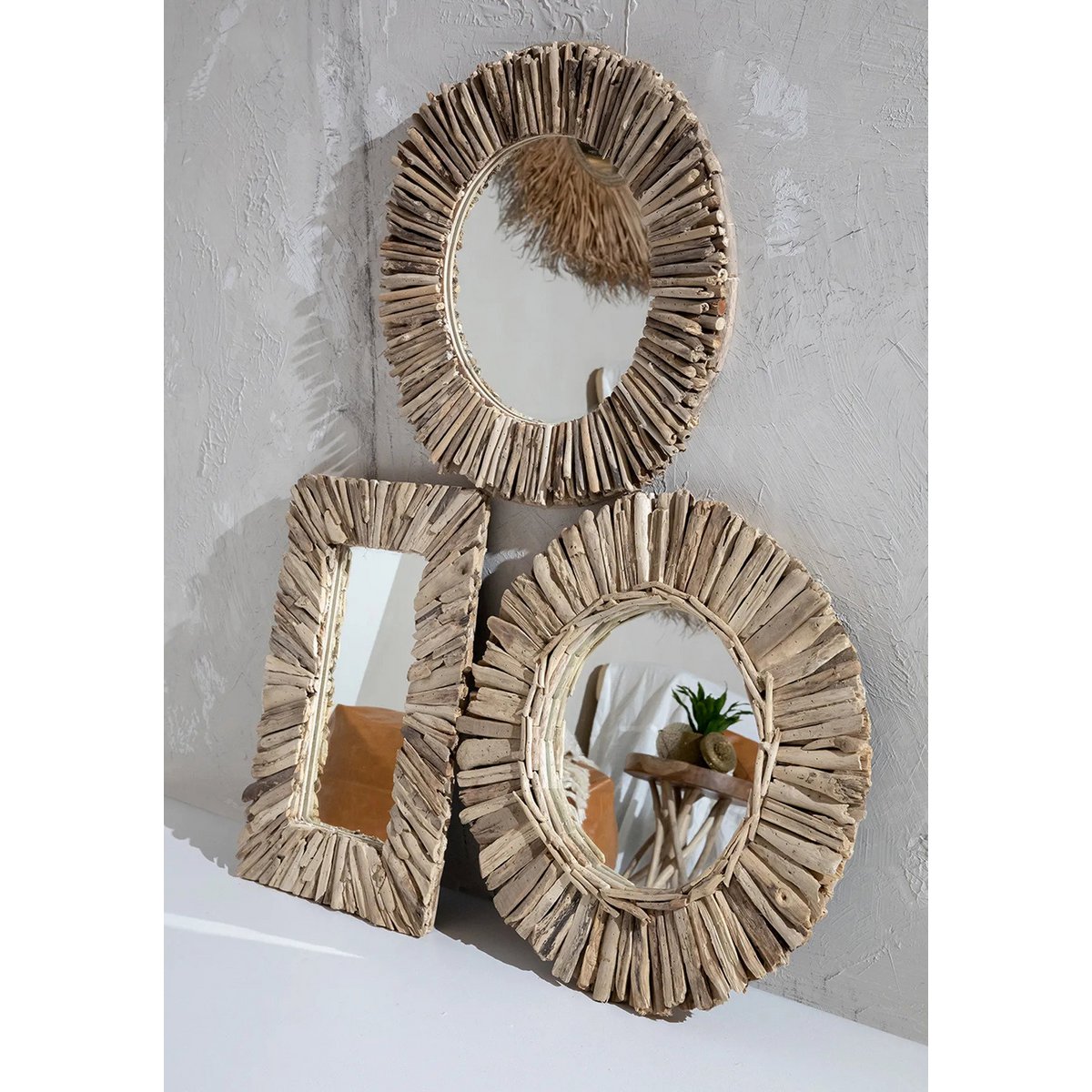 Bazar Bizar Living - De Driftwood Framed Spiegel - Naturel - M