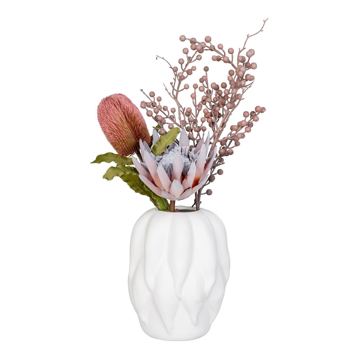 House Nordic - Vase - Vase, céramique, beige, 19,5x19,5x26 cm