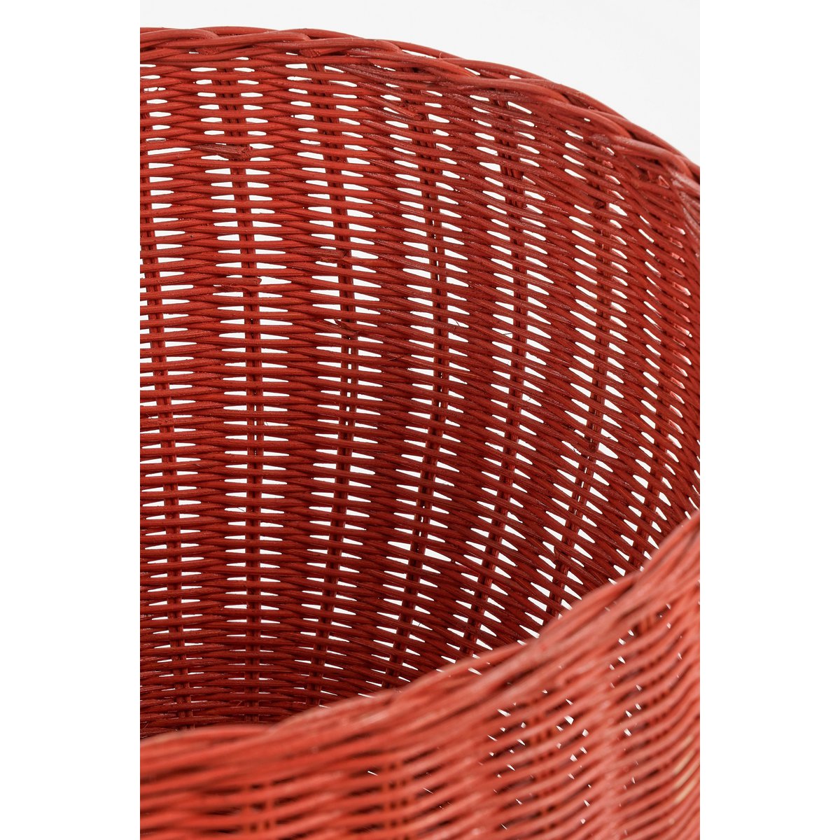 Mica Decorations - Opbergmand met Deksel - Set van 2 - H48 x Ø30 cm - Rotan - Rood