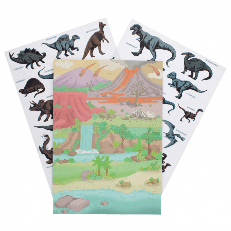 Rex London - Herbruikbare stickers 'Dinosaurus' - 32 stuks