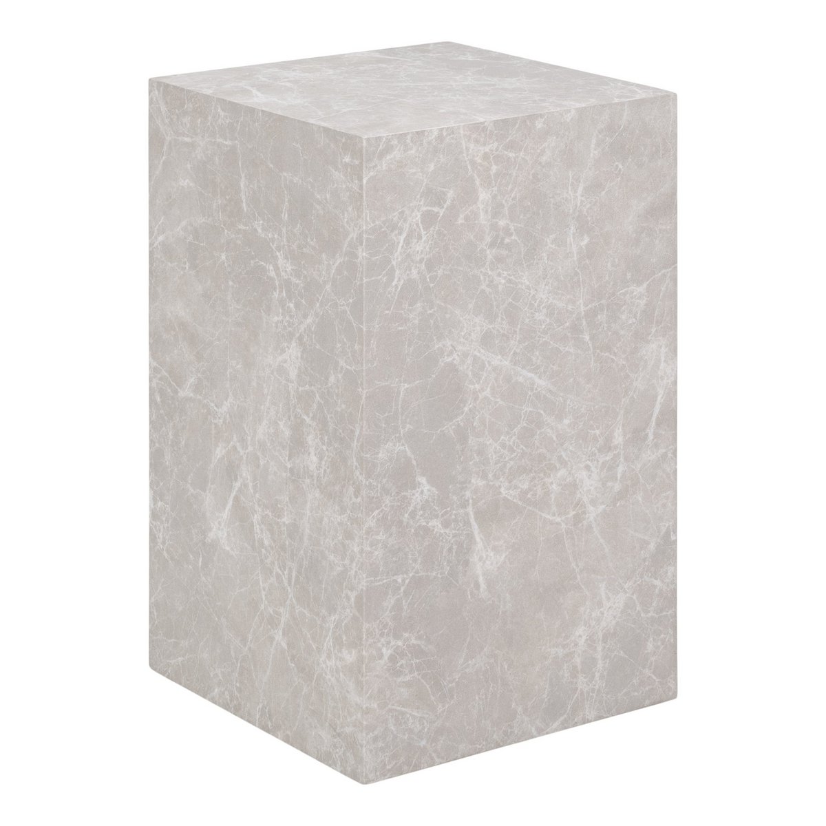 House Nordic - Prague Side Table - Bijzettafel, marmerlook, beige, 30x30x50 cm