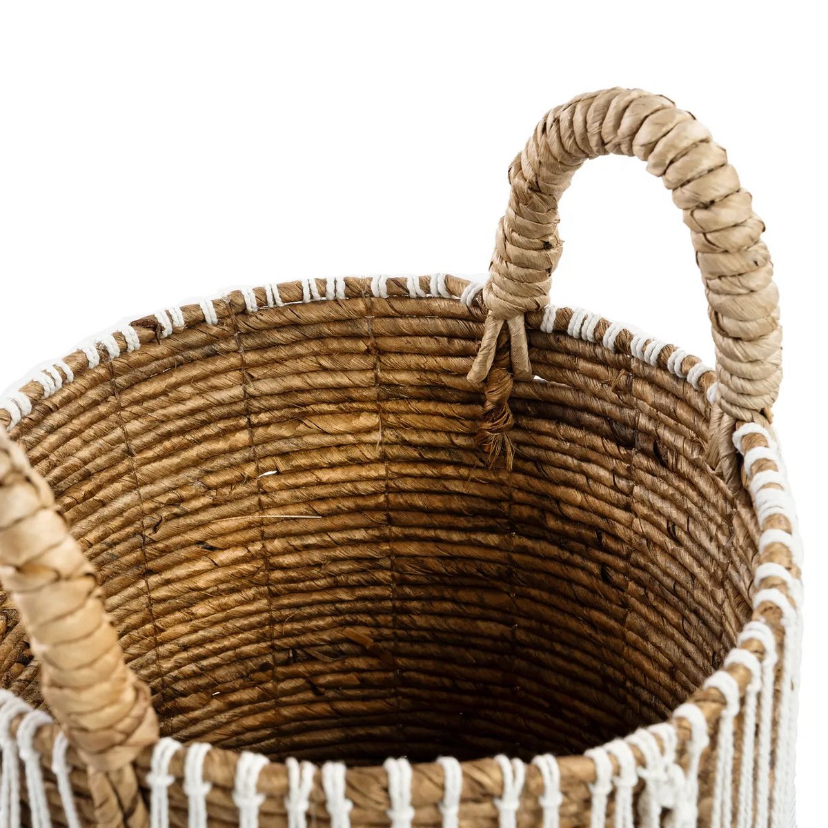 Bazar Bizar - Panier 'Couture Droite' (Naturel, Blanc, S)