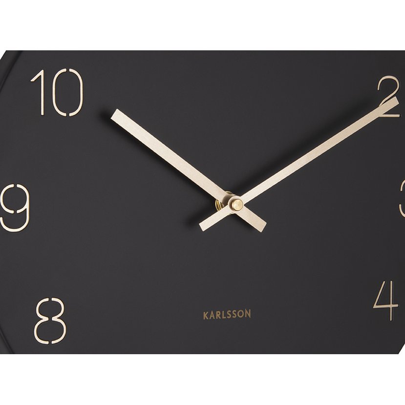 Karlsson – Wanduhr-Charm mit gravierten Zahlen, klein – KA5788BK