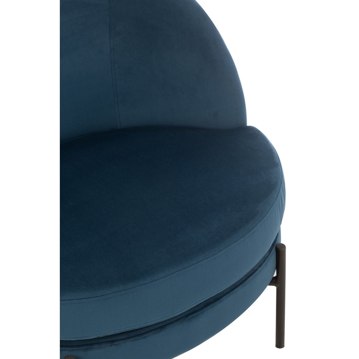 J-Line - Fauteuil Lounge Rond Textile/Métal Bleu