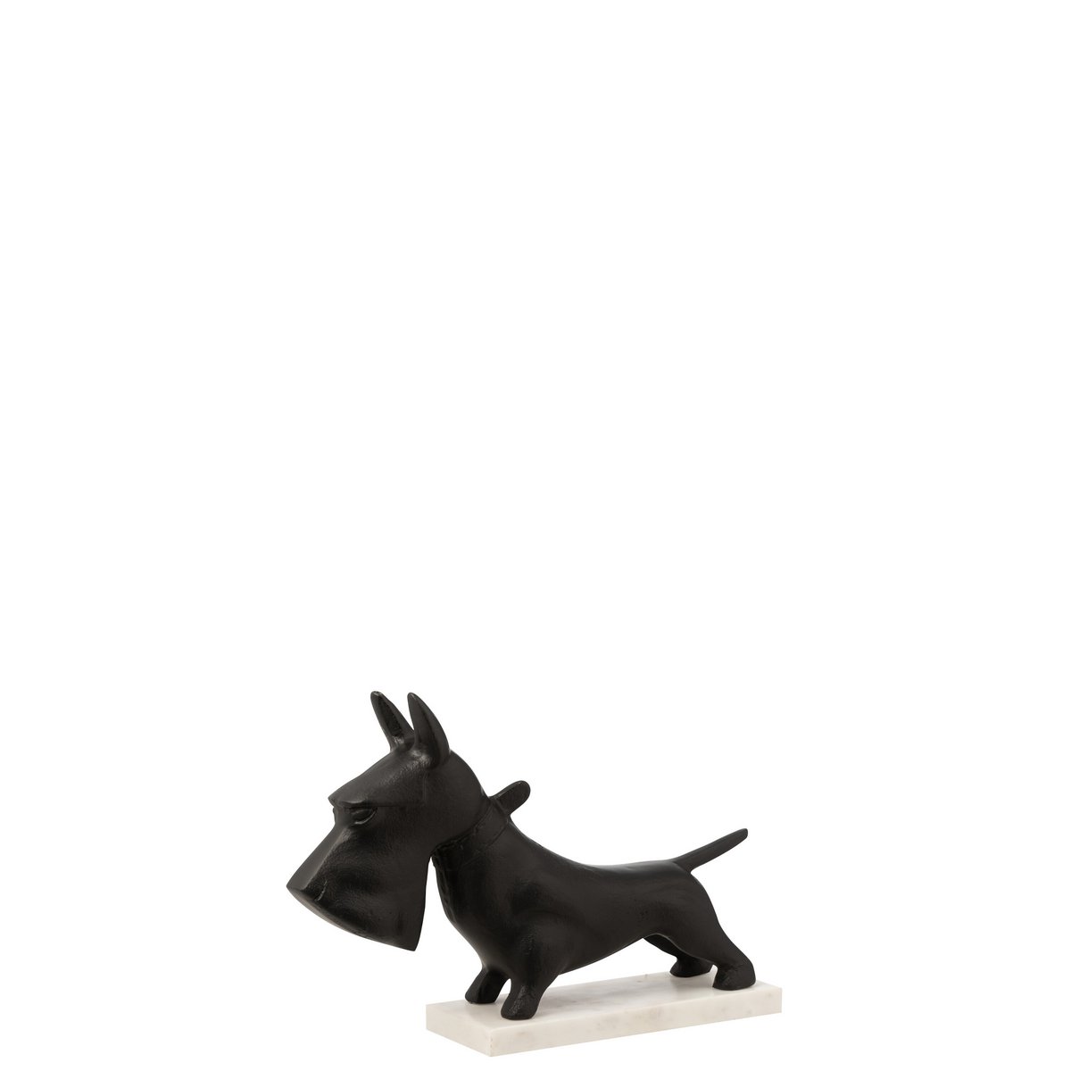 J-Line - Chien sur Pied Aluminium/Marbre Noir/Blanc